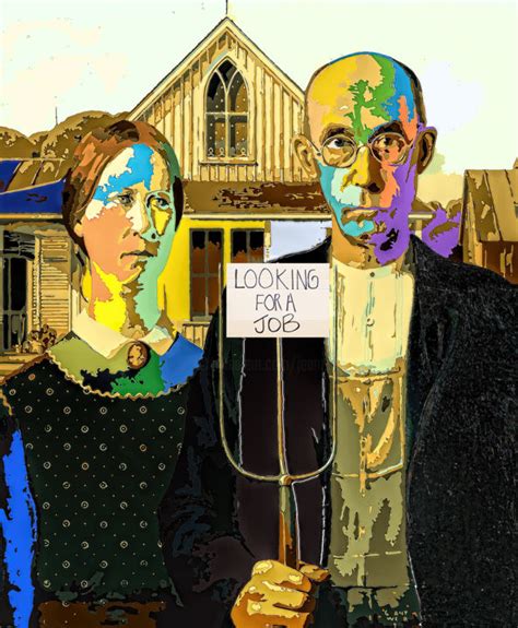 Grant Wood American Gothic Revisited Digital Arts By Jean Mirre Artmajeur