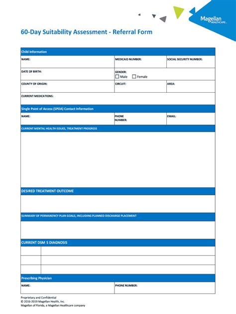 Fillable Online 60 Day Suitability Assessment Referral Form Fax Email Print Pdffiller