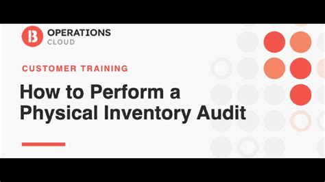 How To Perform A Physical Inventory Audit Part 2 Youtube