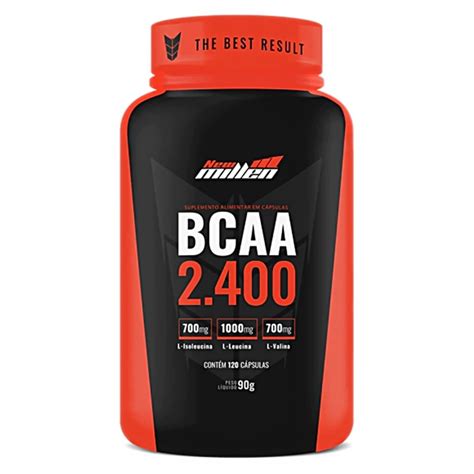 Suplemento Alimentar New Millen BCAA 2400 120 Cápsulas Suplemento