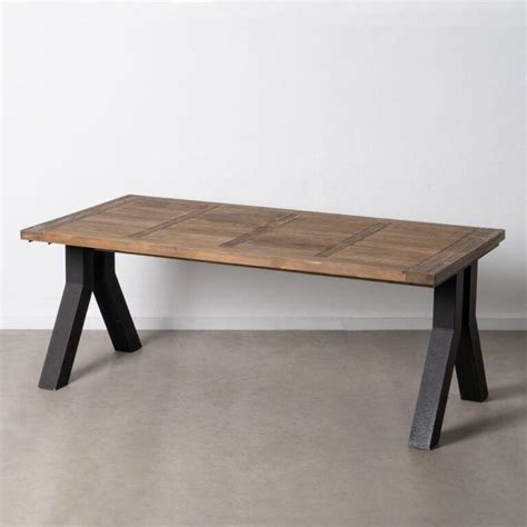 Kinnia Design Mesa Comedor Natural Negro 200 X 100 X 78 Cm Dentro De