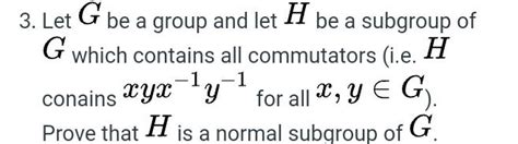 Solved Let G Be A Group And Let H Be A Subgroup Of G Chegg