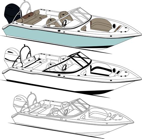 Boat vector, Fishing boat vector line art and one color. 27840284 ...