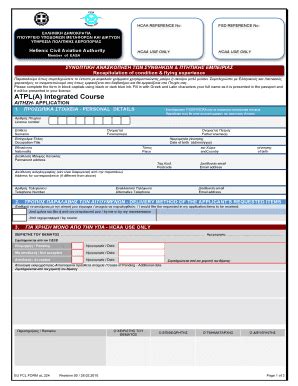 Fillable Online Hcaa EU FCL FORM AL 324 ATPL A INTEGRATED