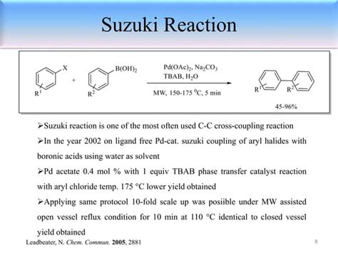 Water As A Solvent In Microwave Assisted Organic Synthesis Ppt