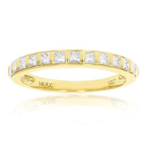 Products Cttw Princess Cut Diamond Wedding Band K Yellow Gold