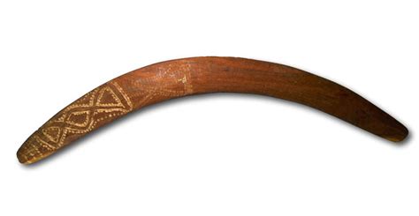 Aboriginal Boomerang With Painted Designs