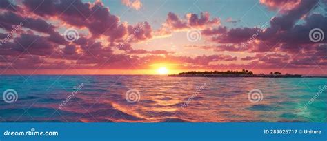 Colorful Sunset Over Ocean On Maldives Stock Image Image Of Travel Majestic 289026717