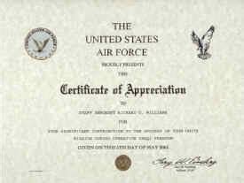 Air Force Certificate Of Appreciation Template Tutore Org Master Of