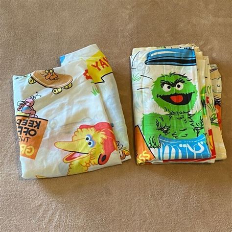 Sesame Street Muppets Twin Sheet Set 1 Flat And 1 Fitted Ice Etsy