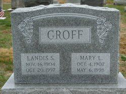 Landis S Groff M Morial Find A Grave