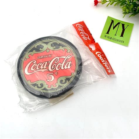 Vintage Retro Coca Cola 4 Deco Plastic Coasters With Rimmed Etsy