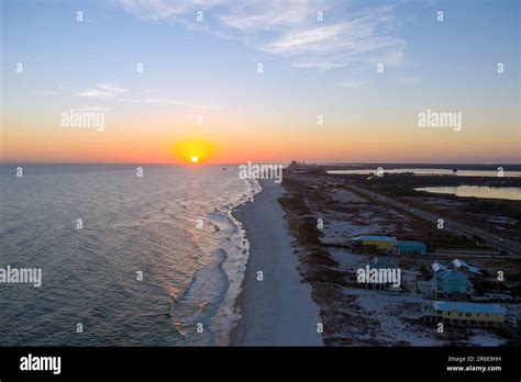 Autumn sunset at Orange Beach, Alabama Stock Photo - Alamy