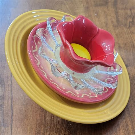 Glass Garden Flower Glass Plate Flower Glass Art Flower Etsy