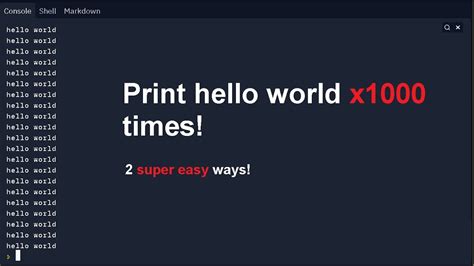 How To Print Hello World Times In Python Youtube