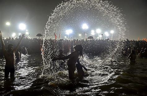 At Kumbh Mela Thousands Take Holy Dip On Mauni Amavasya