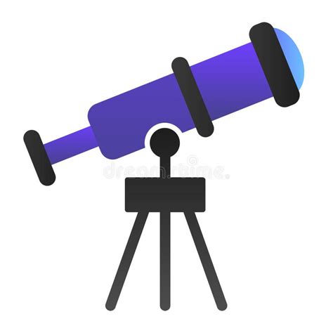 Telescope Flat Icon Spyglass Violet Icons In Trendy Flat Style Stock Vector Illustration Of