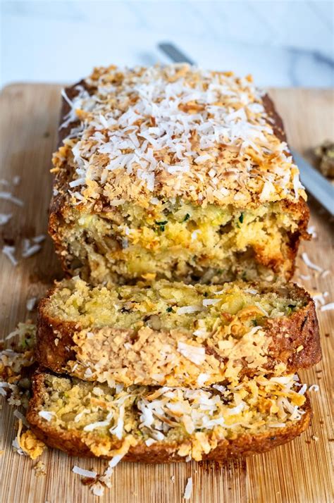 Simple & Moist Pina Colada Zucchini Bread Recipe - Tastilly