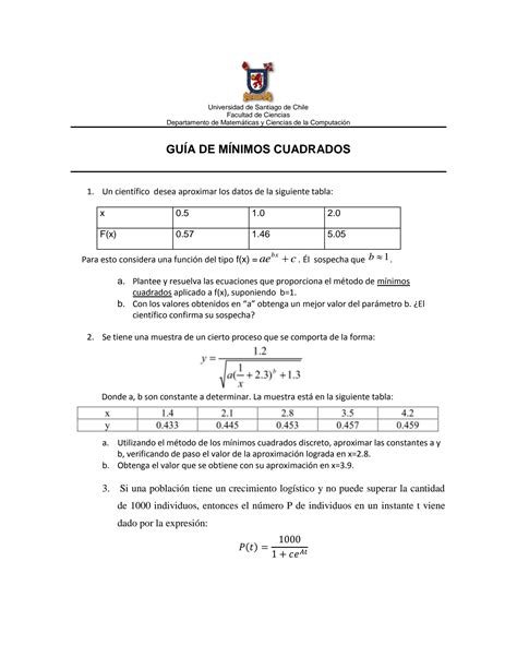 SOLUTION Metodos Numericos M Nimos Cuadrados Studypool