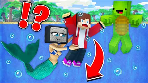 Tv Woman Mermaid Pranked Jj And Mikey Underwater Mermaid Tv Girl In