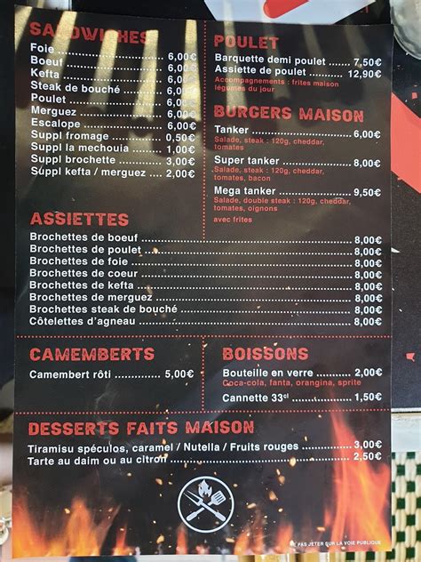 Menu At La Grillade Restaurant Montpellier