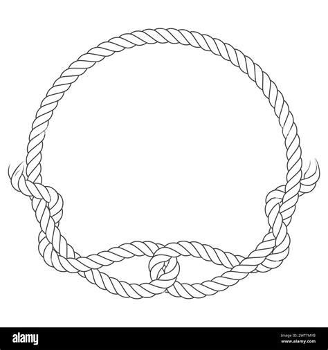 Round Rope Frame With Knot Loops Rope Circle With Ragged Endings