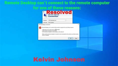 Solved Remote Desktop Cant Connect To The Remote Computer For One Of