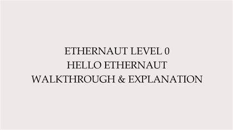 Ethernaut Lv Hello Ethernaut Hacking Smart Contracts Youtube