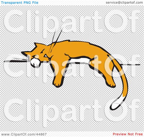 Royalty Free Rf Clipart Illustration Of An Exhausted Cat Napping On A