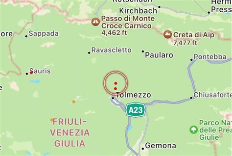 Scossa Di Terremoto In Friuli L Epicentro A Sud Di Zuglio