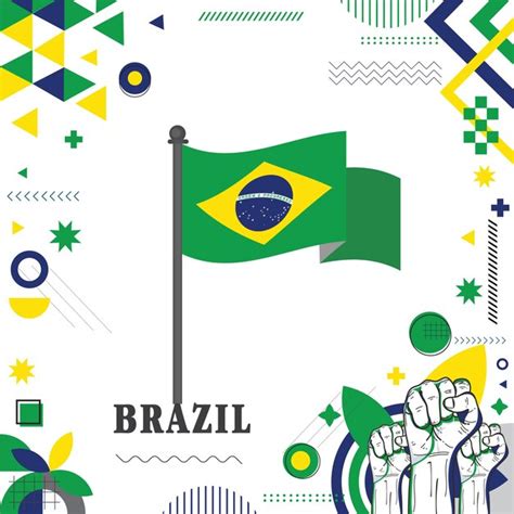 Diseño del día nacional de la bandera de Brasil Ilustración vectorial