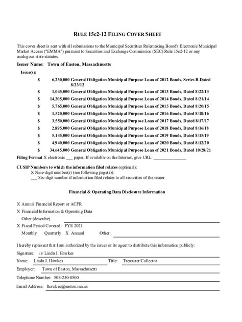 Fillable Online RULE 15c2 12 FILING COVER SHEET Central Texas