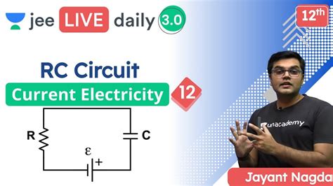 Jee Current Electricity L12 Rc Circuit Unacademy Jee Physics Jayant Nagda Youtube