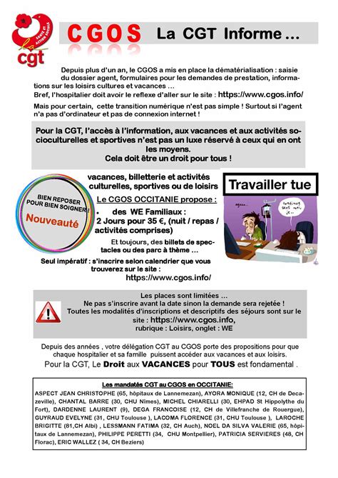 Cgos Occitanie La Cgt Informe Cgt Chu Montpellier