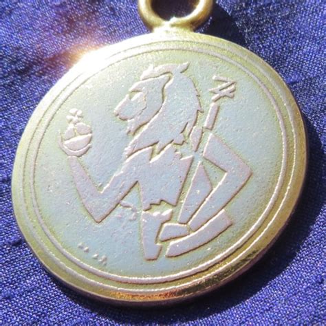 Golden Bronze Lion Head Jupiter Talisman