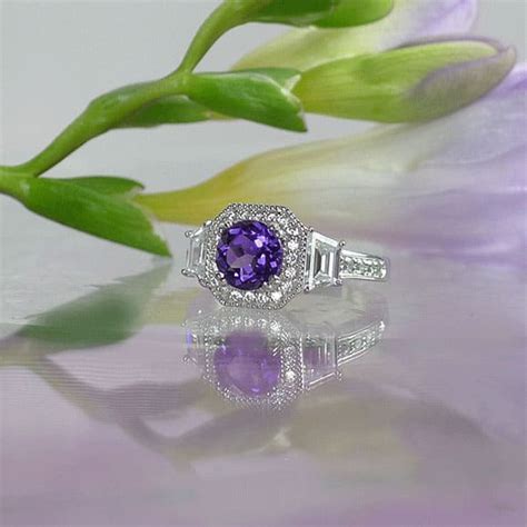 Purple Gemstone Ring set in a high quality sterling silver design