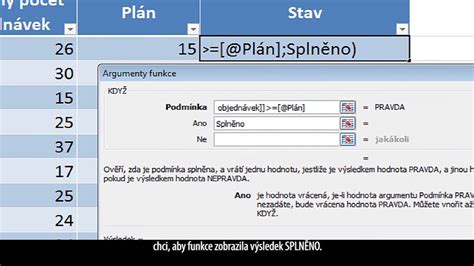 Jak pracovat s funkcí když v Excelu