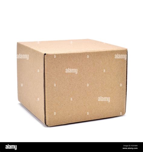 A Square Brown Cardboard Box On A White Background Stock Photo Alamy