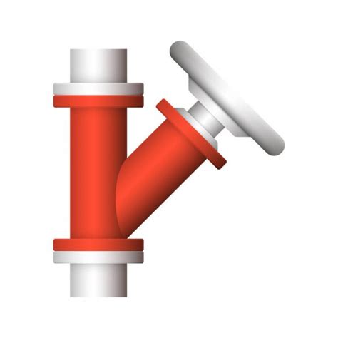 Steel Pipe Connector Valve Icon Design Isolated White Bakcground Stock