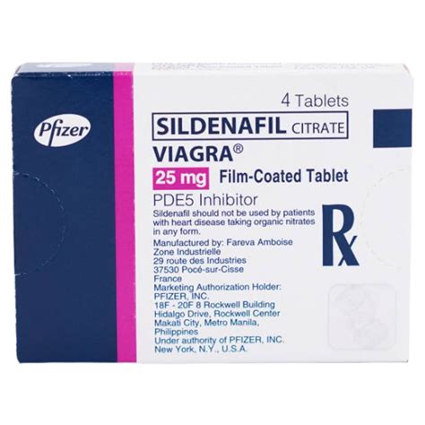 Viagra Sildenafil Citrate 25mg Film Coated Tablet 4s Price In The