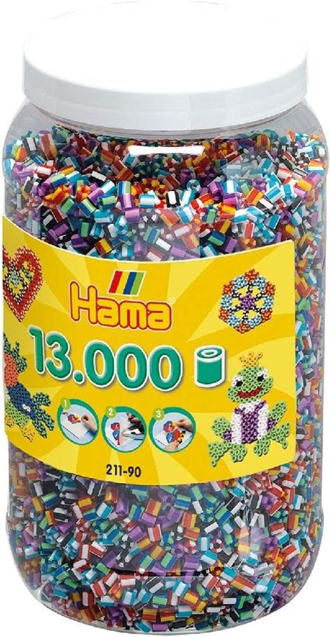 Hama Perlen 211 90 Bügelperlen XXL Dose mit ca 13 000 bunte Midi