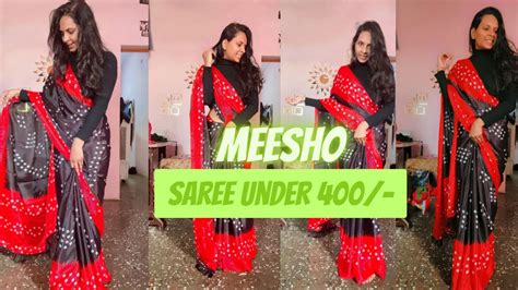 Meesho Bandhej Saree Under Meesho Saree Review Meesho