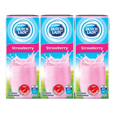 Dutch Lady Strawberry Flavored Uht Milk X Ml Shopee Malaysia