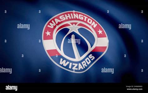 Basketball Washington Wizards Flag Is Waving On Transparent Background