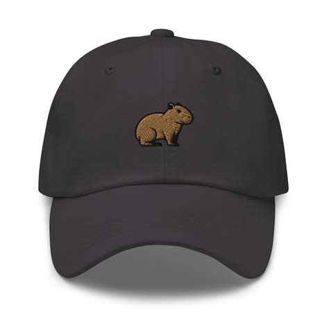 Capybara Baseball Cap Embroidered Capybara 6 Panel Dad Hat Fun Capy