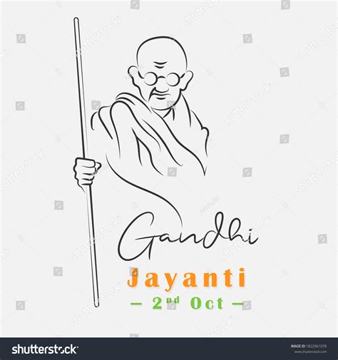 Happy Gandhi Jayanti 2nd Oct Mahatma Stock Vector Royalty Free 1822961078