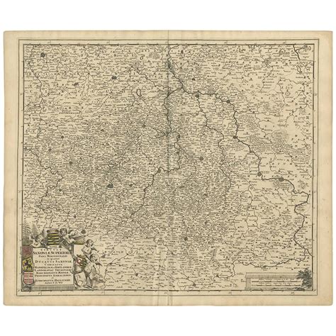 Old Detailed Map of the Historical Regions of the Duchy of Saxony ...