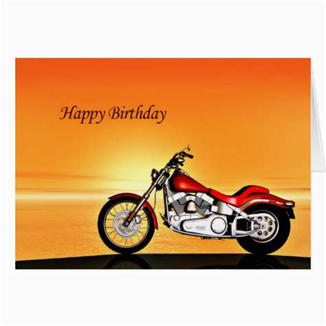 Free Motorcycle Birthday Cards Motorcycle Sunset Birthday Card Zazzle ...