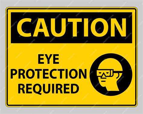 Premium Vector Caution Sign Eye Protection Required On White Background