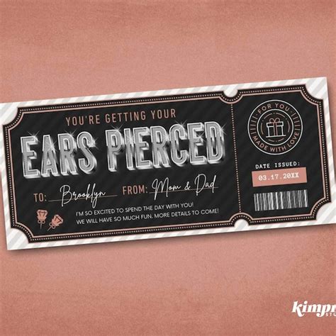 Ear Pierced Voucher Etsy